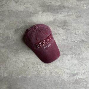 Gorra New York Bordada Vino Rojo